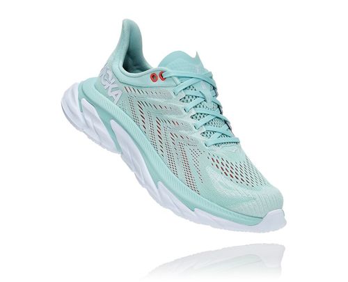 Hoka One One Dame Clifton Edge Road Løpesko Eggshell Blå/Hvit Norge-86BVD